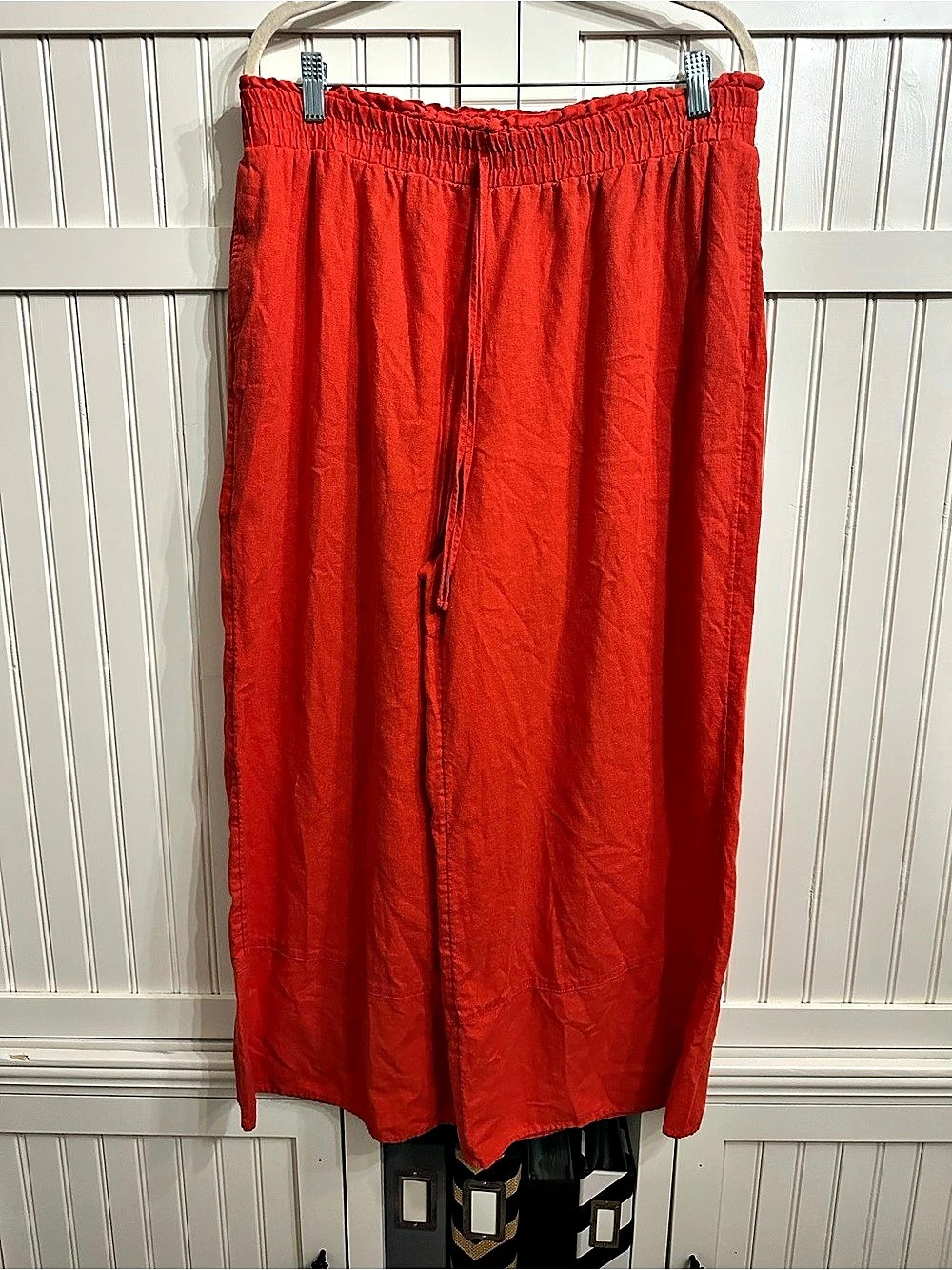 LC Lauren Conrad Linen Blend Wide Leg Pants Orange/Red Size 0X